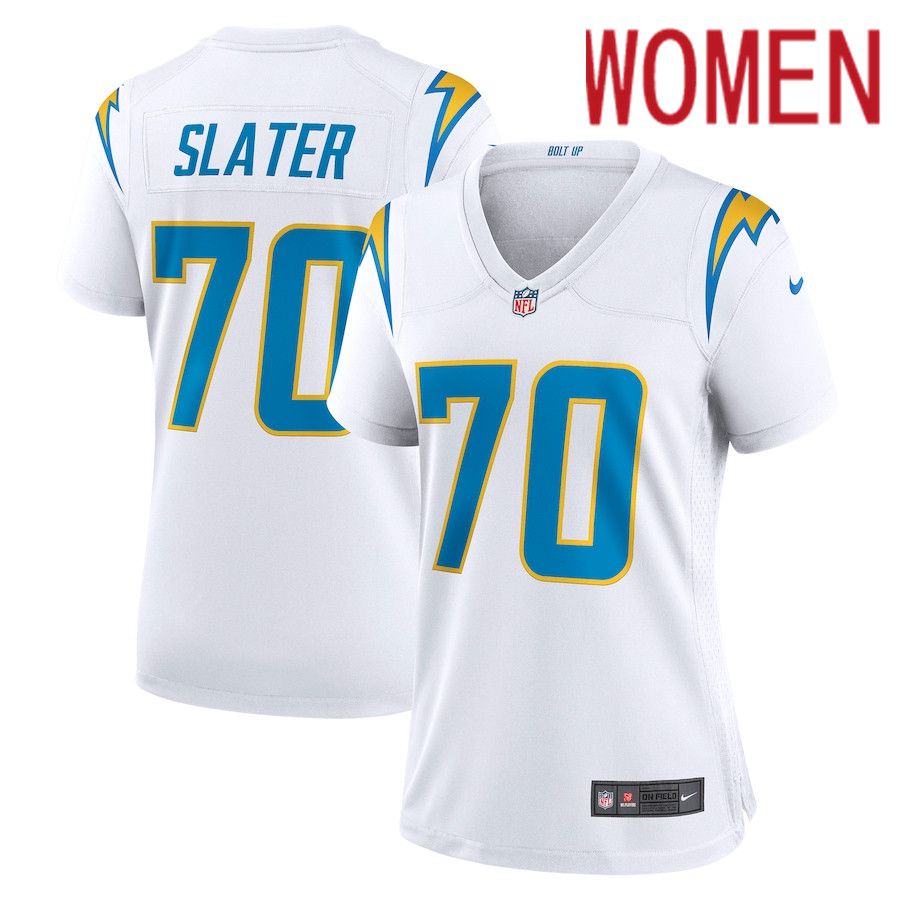 Women Los Angeles Chargers #70 Rashawn Slater Nike White Game NFL Jersey->women nfl jersey->Women Jersey